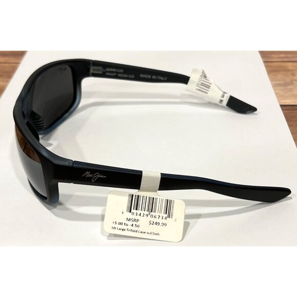 Maui Jim Kaiwi Channel Grey Black Stripe Sunglasses 840-11D Made in Italy - Picture 3 of 9